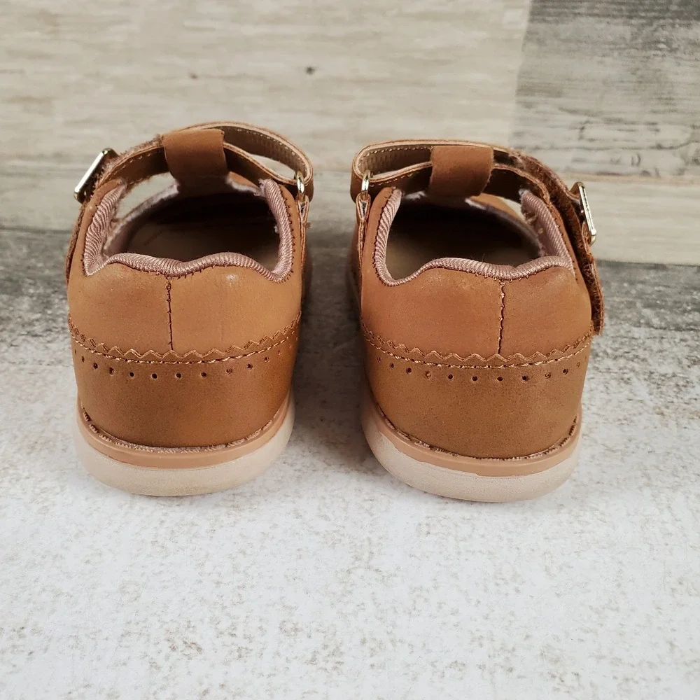 Stride Rite Lacey 2.0 Toddler Shoes Sz 4.5 W Brown Leather Hook-and-Loop Strap